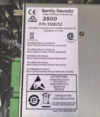 125720-02 Bently Nevada 3500 Modulo Relè a 4 Canali Full Height con Logica di Comando Allarme